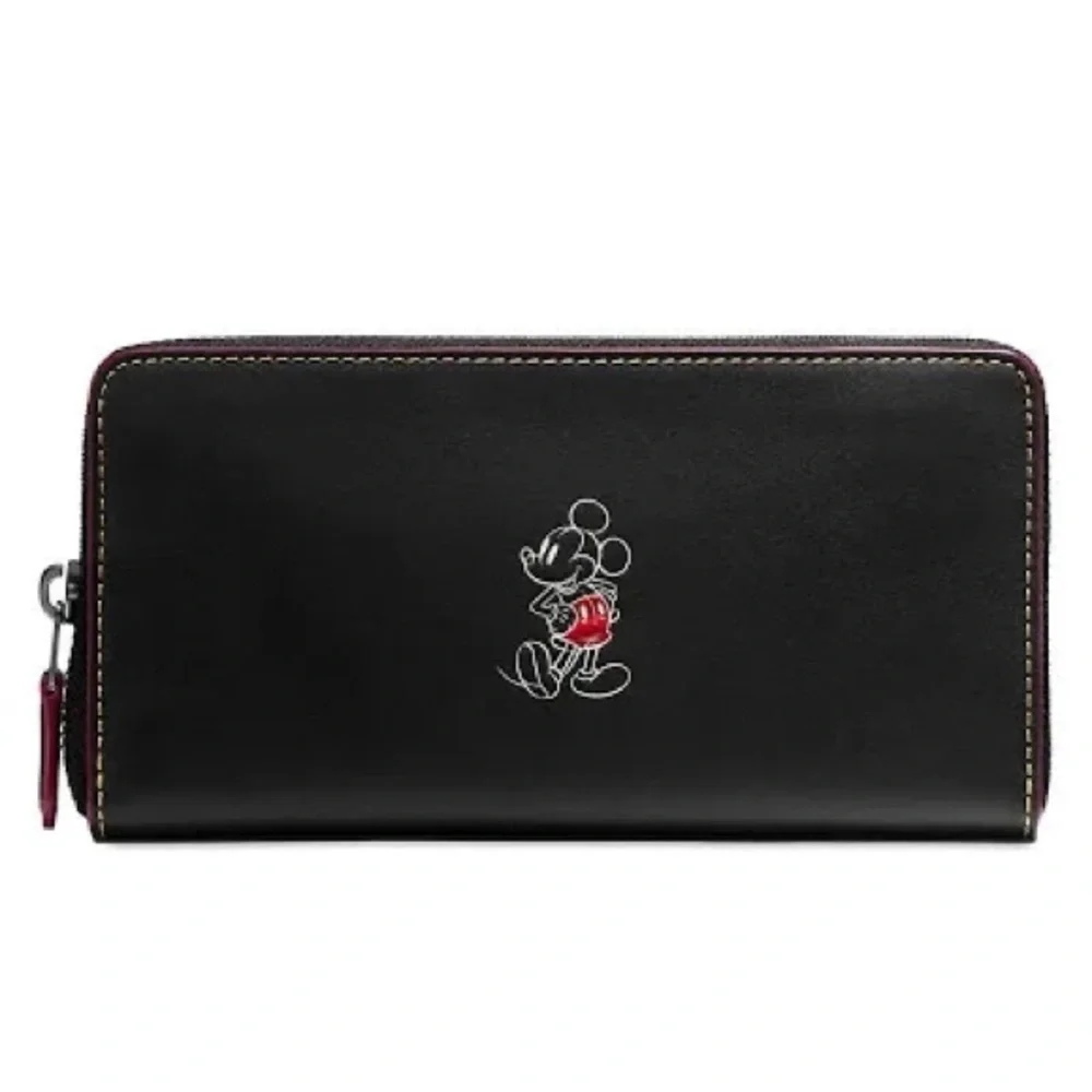 NWT Coach x Disney Mickey Mouse Essential Accordion Large Leather Zip Wallet